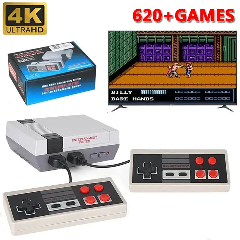 Handheld Family Recreation Video Console AV Output Retro Built-in 620 Classic Games Dual Gamepad Gaming Player Toys Holiday Gif