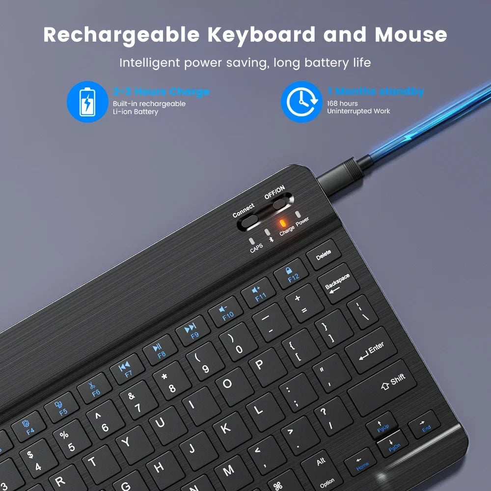 Ultra-Slim Bluetooth-compatible Keyboard Portable Mini Wireless Keyboard for iPad iPhone Tablet Phone Smartphone iOS Android Win