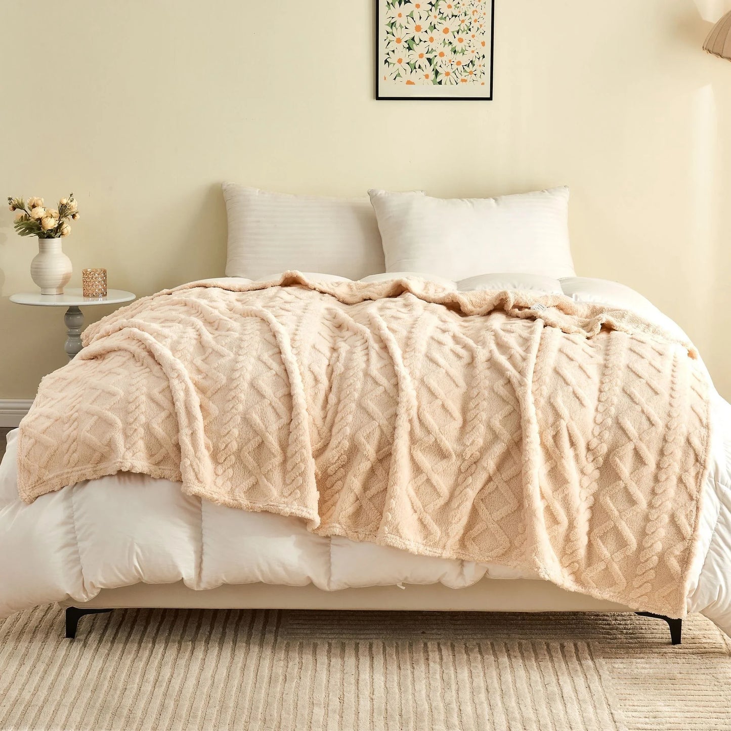1pc Luxurious Fleece Blanket - Ultra-Soft 3D Plush Dense Weave, For Christmas , All-Season Cozy Flannel Throw Best Price In  EU