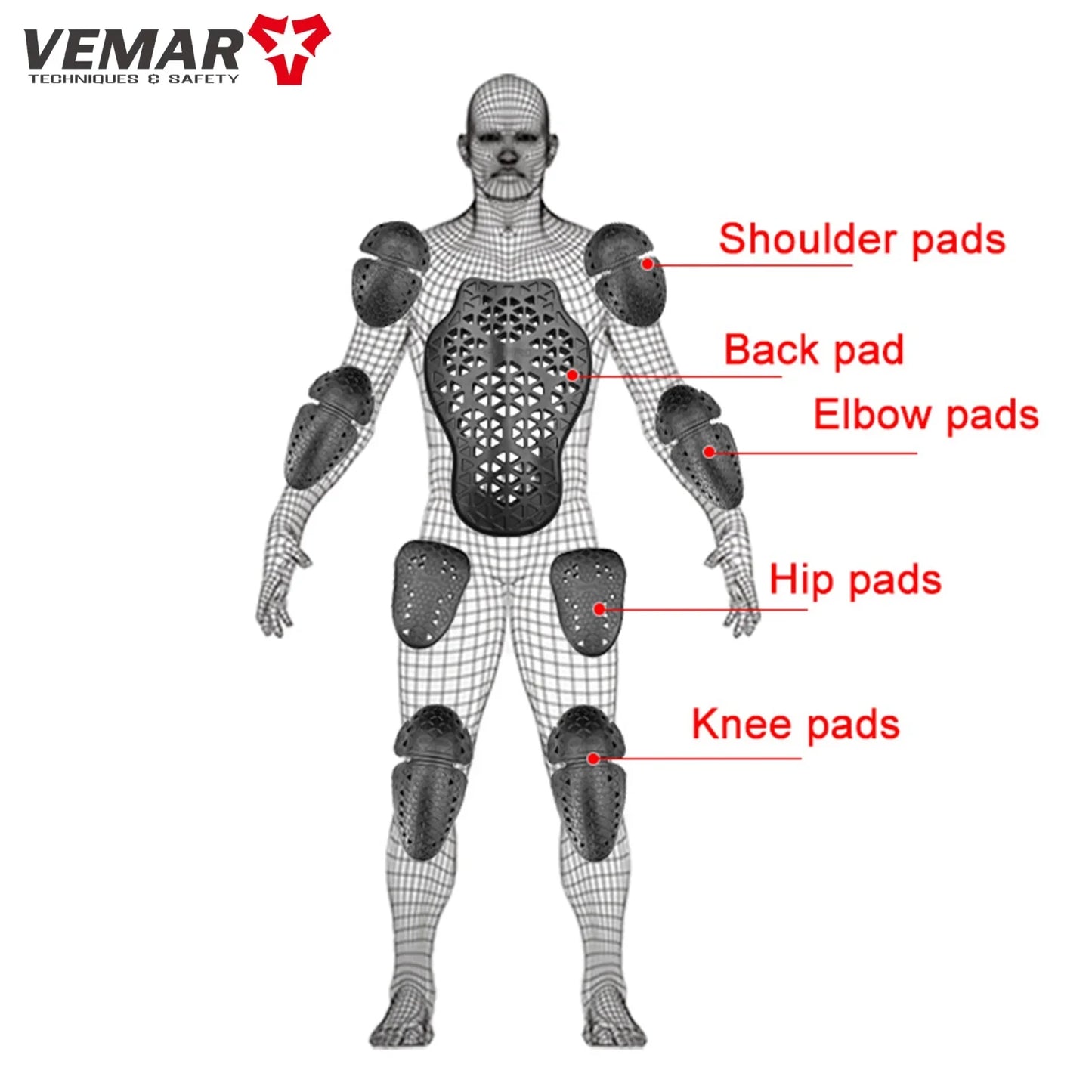 Black CE Level 2 Certified Motorcycle Jacket Insert Protector Thick Elastic Back Spine Protective Pad Rider Armor Coat Accessory