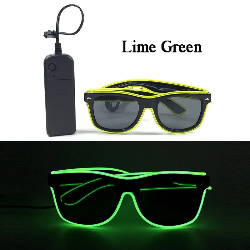 Glowing Glasses for Night Club Performers LED Glasses Party Dancing Rave Christmas 6V Led Futuristic Soldier Glasses Neon Lights