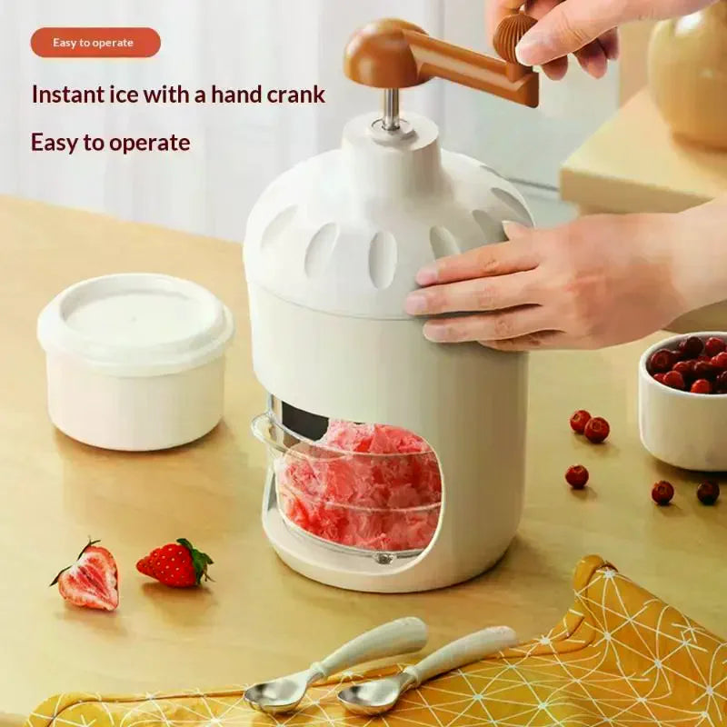 Shaved Ice Machine Small Manual Ice Crusher Home Hand-cranked Machine Making Smoothie Machine Practical Portable Ice Cream Tools