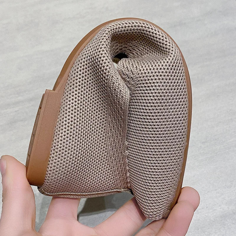 2025 Women Pointed Toe Flats Breathable Fabric Spring Summer Flat Shoes Soft Sole Slip-on Girls Daily Walking Driving Loafers