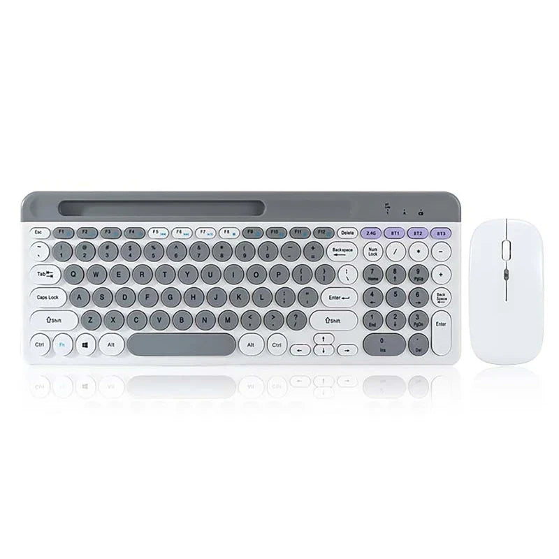 Dual-mode Wireless Keyboard & Mice Combo 2.4G Bluetooth 5.0 Membrane Keyboards BT 3-Channels Rechargeable Key Board Mouse for PC