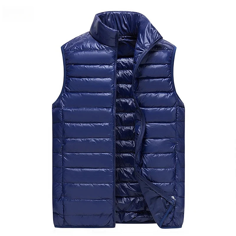 UETEEY 2026 Winter Sleeveless Puffer Vest Jacket Men Packable White Duck Down Waistcoat Lightweight Waterproof Casual Man Coat