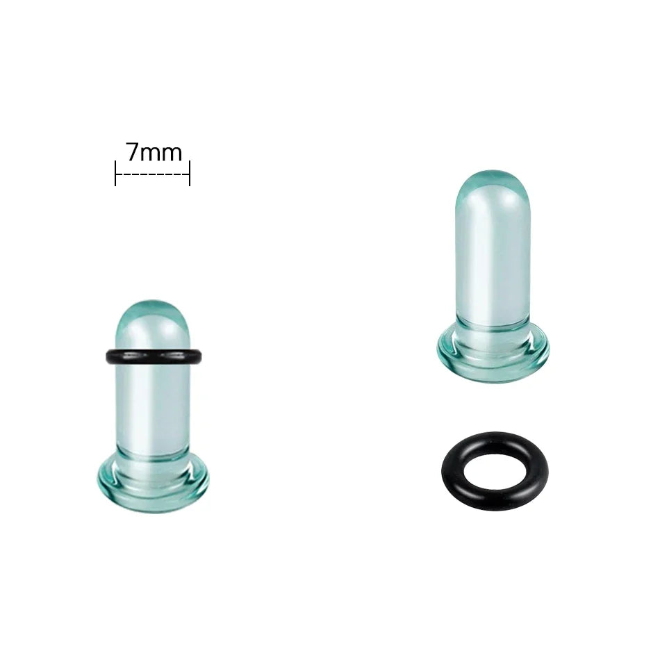 2pcs Glass Ear Gauges Stretching Kit Short Taper Expander 1.6-16mm