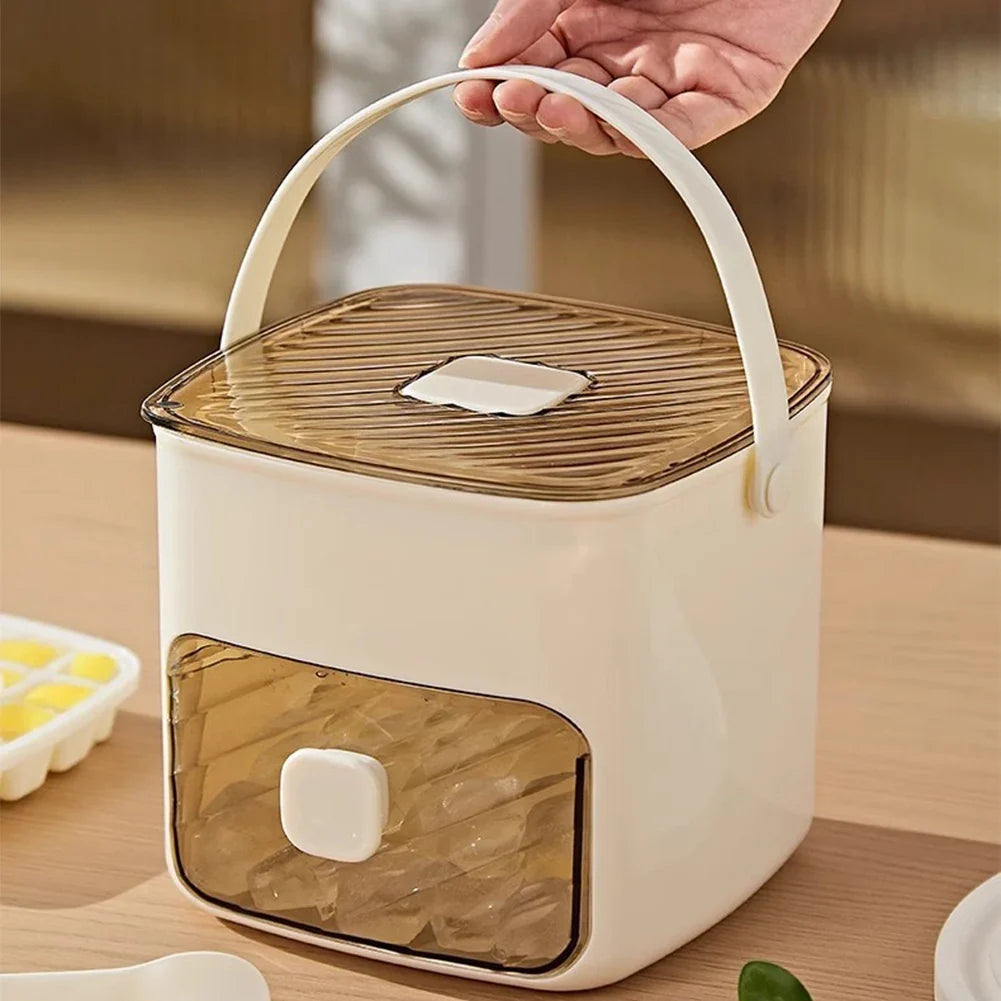 Portable Ice Maker Machine with Storage Drawer & Handle Compact Ice Making Tool Machines for Household & Outdoor Use