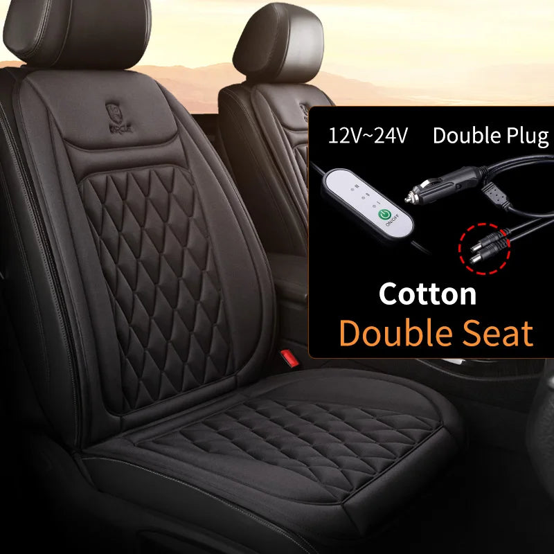 12-24V Heated Car Seat Cover – Fast Heating Flannel Seat Warmer Protector 25W