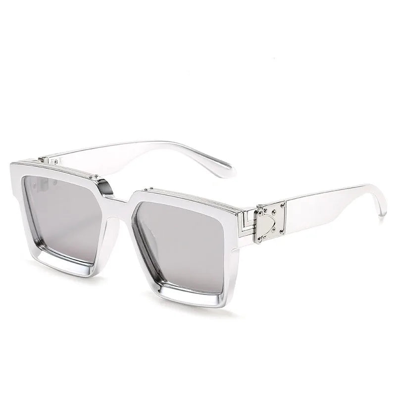 Bungee Large Square Sunglasses for Men Women Vintage Trendy Casual Street Style Shades