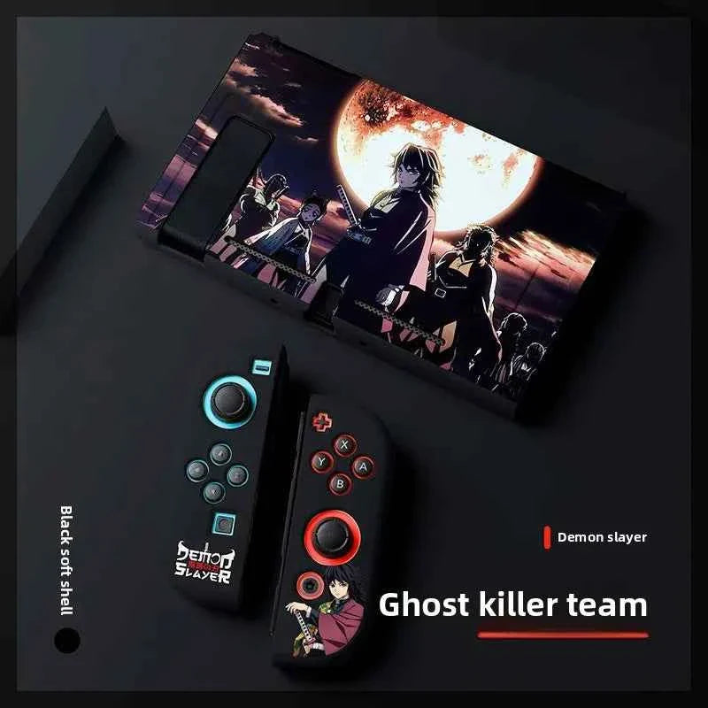 Demon Slayer TPU Soft Frosted Shell Anime Protective Case Split Silicone Rubber Protective Case for Switch Oled Game Accessories