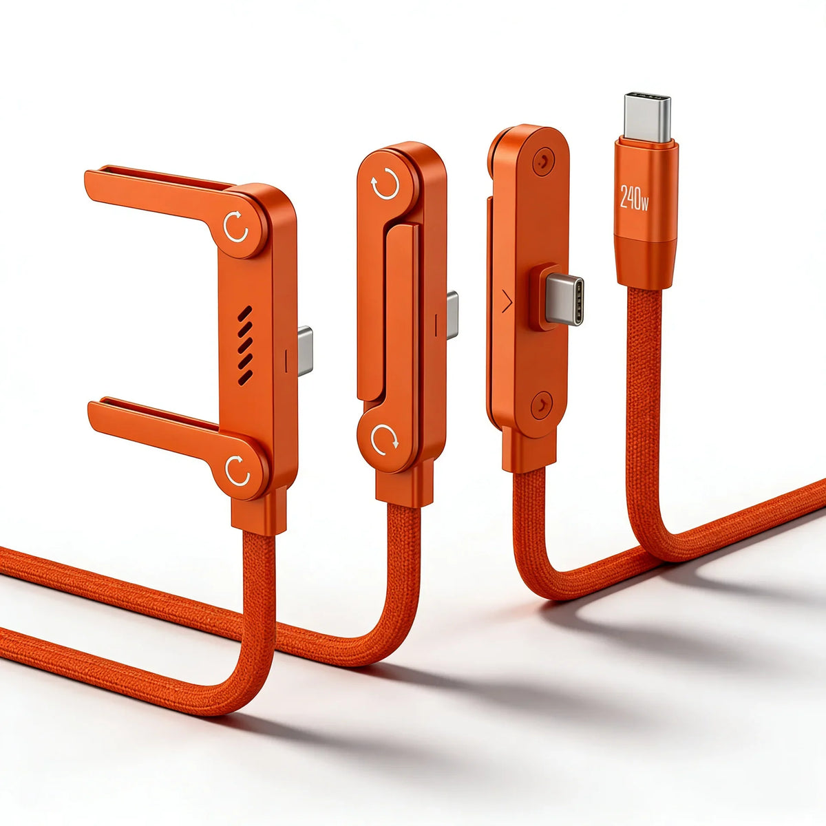 1.5m Foldable Charging Cable With Integrated Stand Fast Charging Cable Phone Tablet 240W Ultra-Fast Data Cable Phone Holder