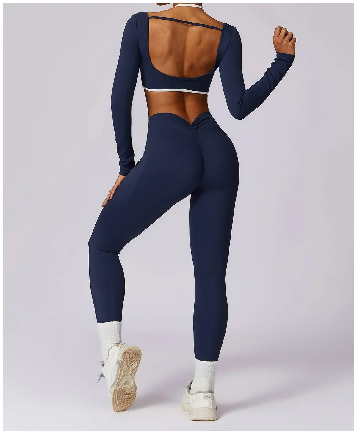 2-Piece Activewear Set – Long Sleeve Crop Top & Leggings