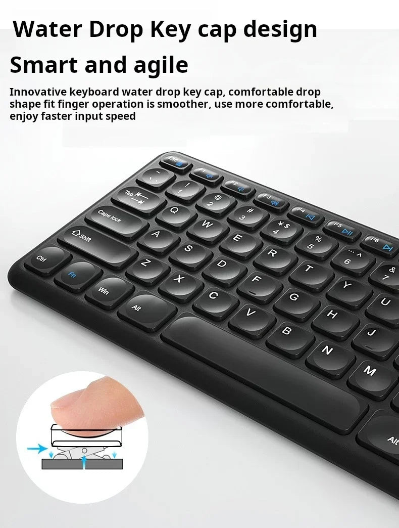 B.O.W HW256 Ultra-thin wireless keyboard and mouse set, 2.4G wireless set, 96 keys