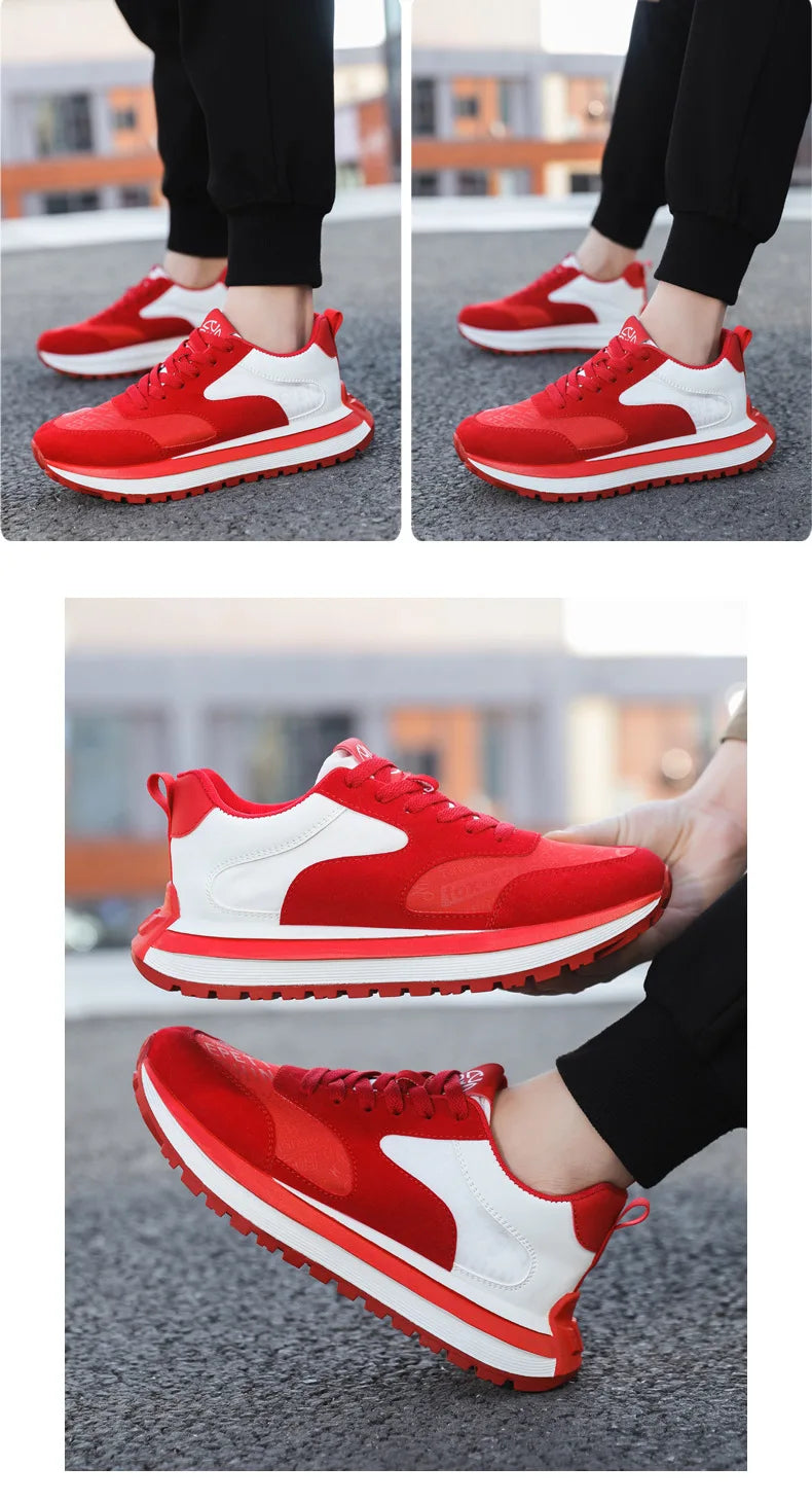 Men Shoes 2025 Spring Autumn New Fashion Comfortable Height Increase Casual Running Shoes Breathable Non Slip Platform Sneakers