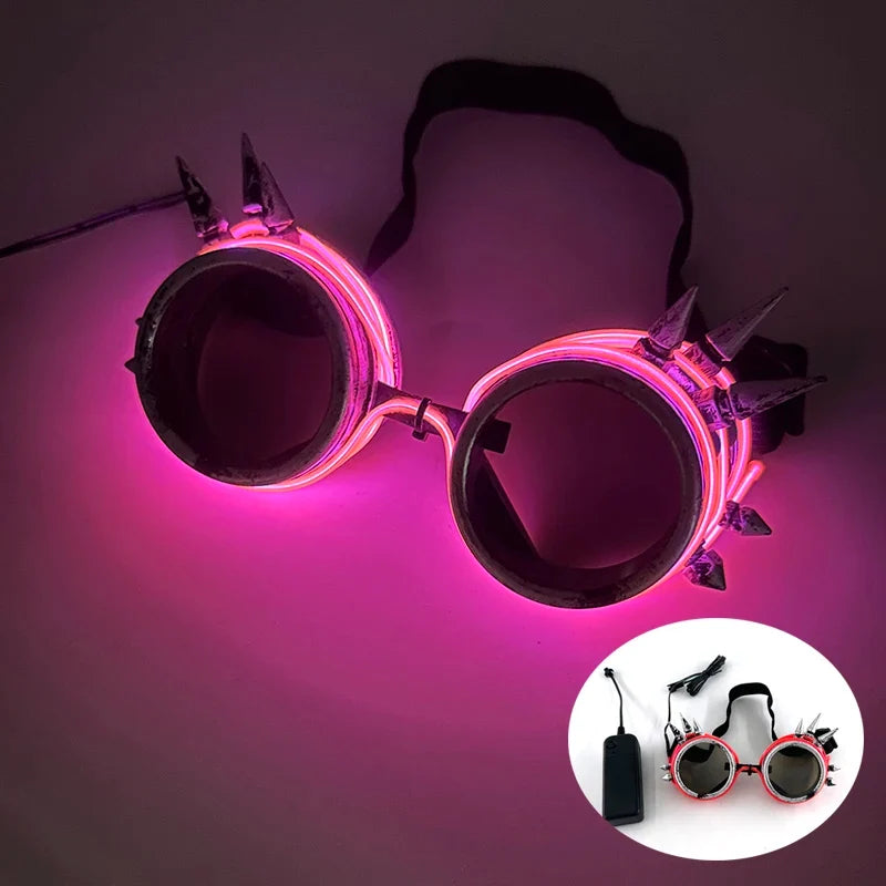 Glowing Glasses for Night Club Performers LED Glasses Party Dancing Rave Christmas 6V Led Futuristic Soldier Glasses Neon Lights