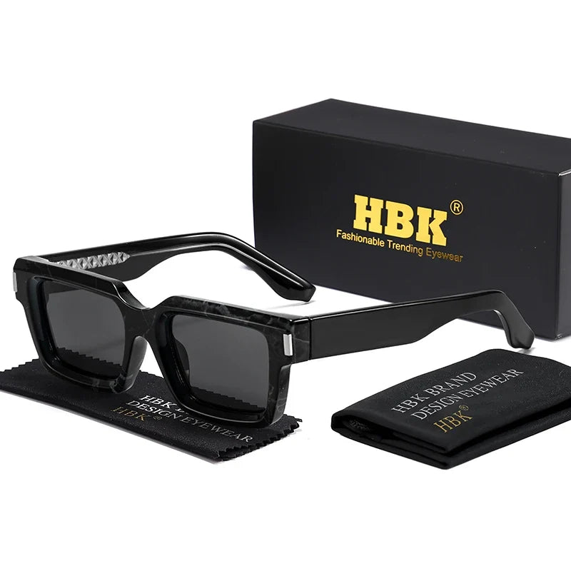 HBK Vintage Punk Men's Square Sunglasses Brand Design Small Frame Sun Glasses Party Travel Glasses Gift Ideal Choice
