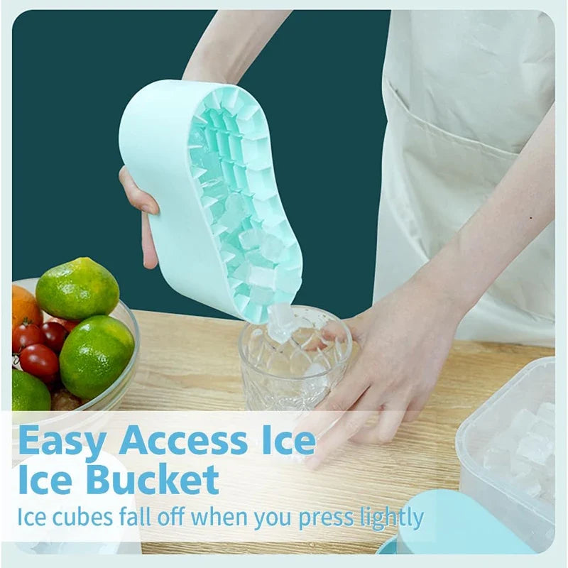 New Silicone Ice Bucket Portable Ice Cube Mold Round Wine Ice Cooler Refrigerator Freeze Ice Maker Creative Ice Cube Mold Tools