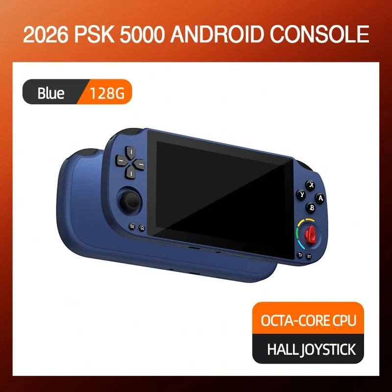 5.0 Inch FHD IPS Handheld Game Console PSK5000 with XBOX/SWITCH Layout,Helio G85 Octa-Core,6+128GB,Hall Joystick