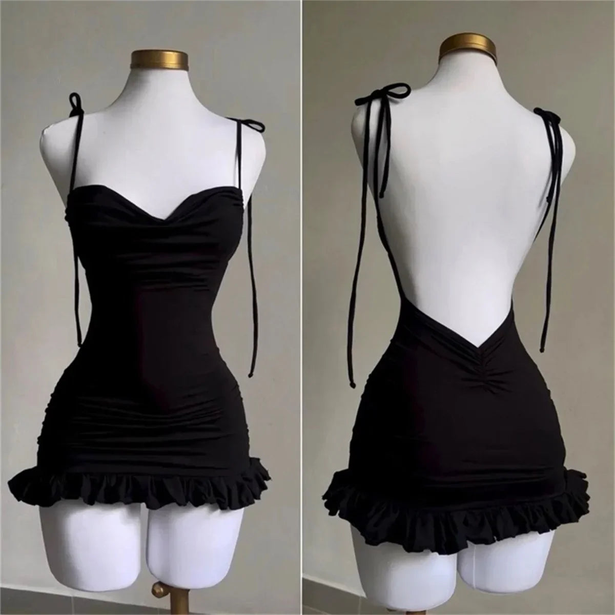 V Neck Backless Sundress | Sexy Lace Up Beach Dress -femstylo