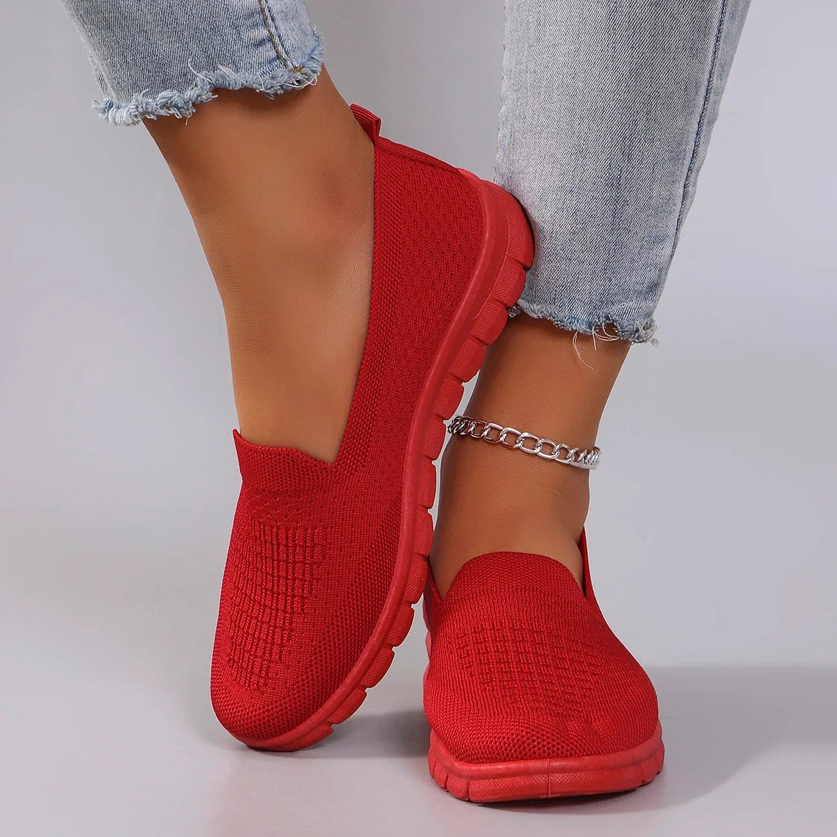 Spring new women's sports shoes, fashionable, breathable, lightweight, non-slip, wear-resistant, casual sports shoes, flat shoes