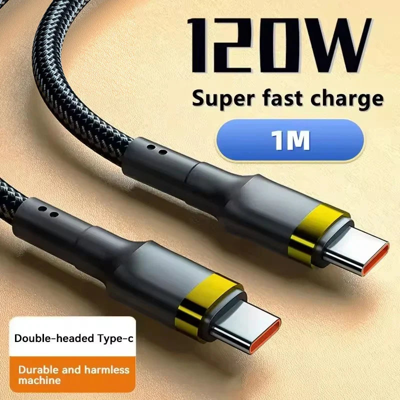120W Fast Charge Cable PD Quick Charging High Quality USB C TO USB Type C Cable For iPhone Xiaomi 17 Plus Pro Max Samsung S24