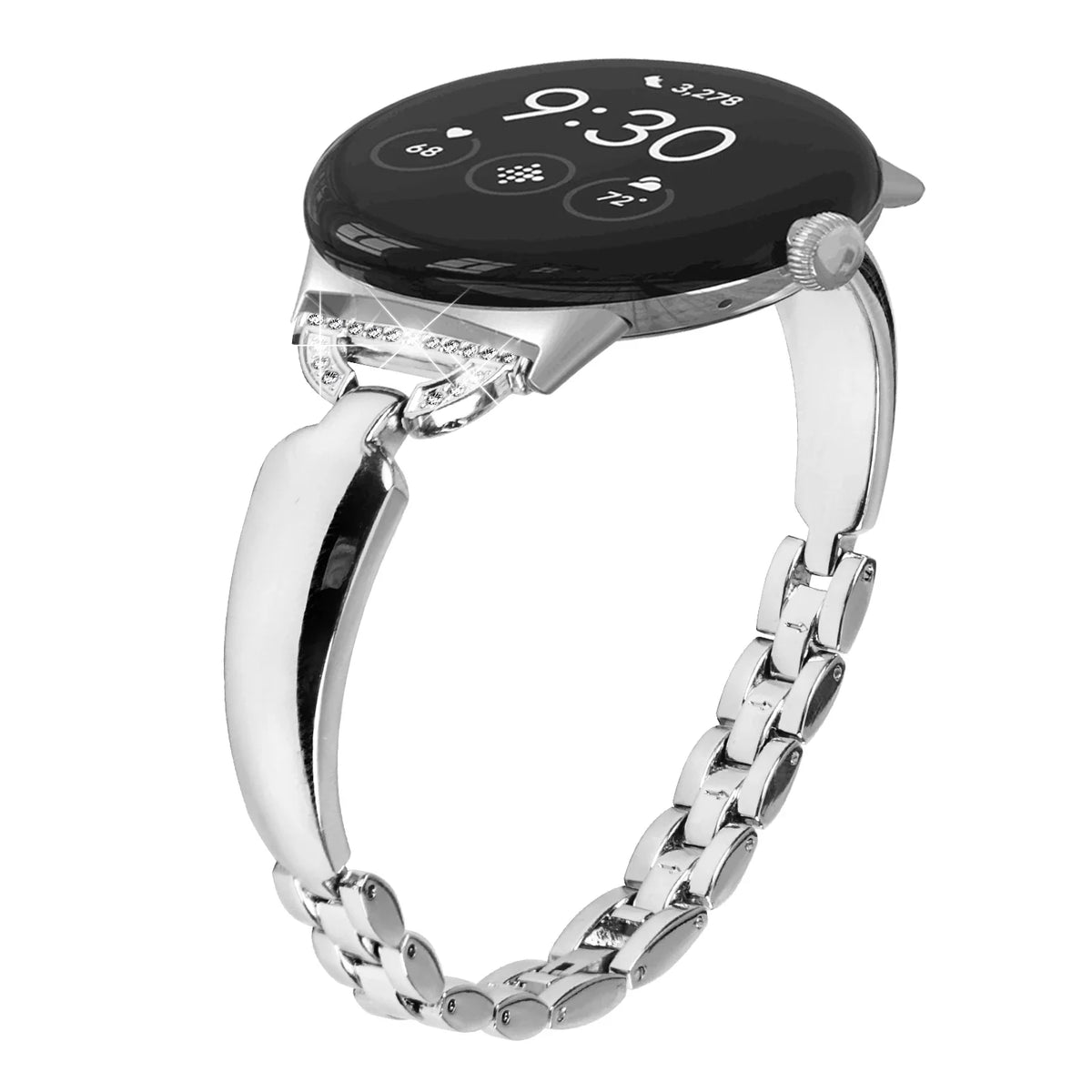 Google Pixel Watch 5, 4 & 3 41mm Slim Bling Chain Bracelet Band