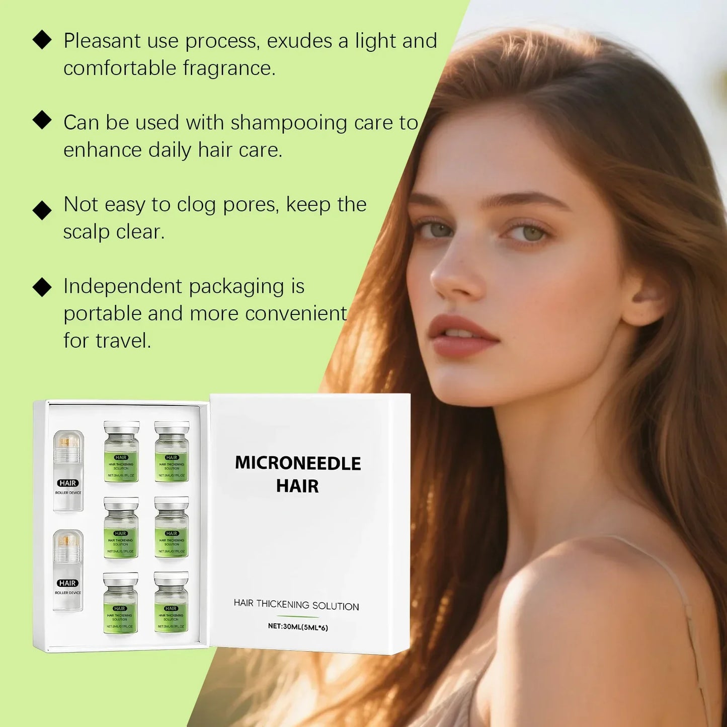 Anti-Hair Loss Scalp Care Roller Serum Kit Nourishes Roots Strengthens Hair Prevents Baldness Daily Care