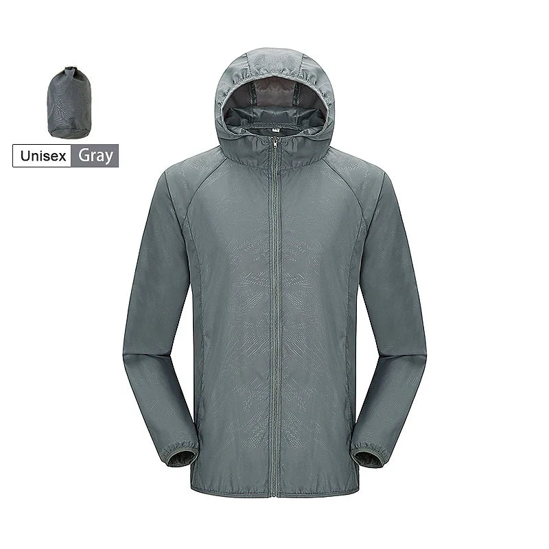 JNLN Men Women Hiking Jacket Unisex Waterproof Quick Dry Camping Windbreaker Outdoor Trekking Climbing Rain Coat Anti UV Clothes