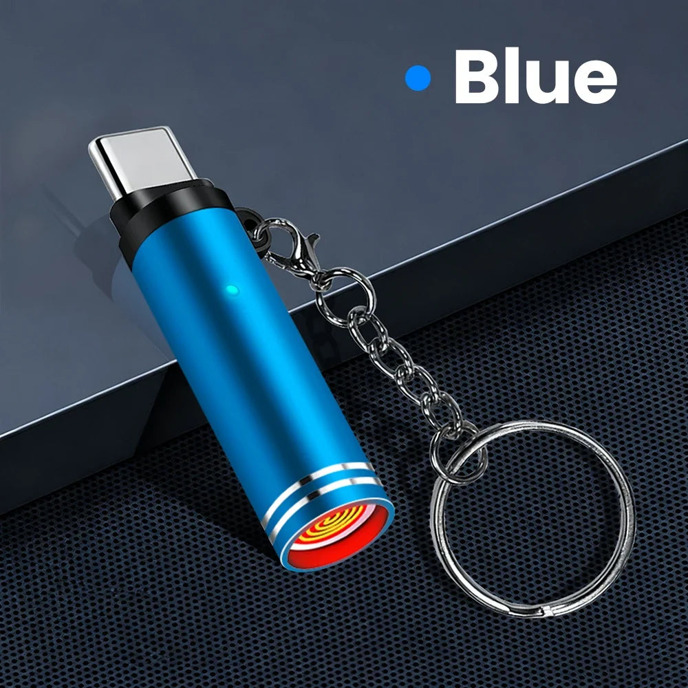 Mini Type C Mobile Phone Cigarette Lighter Air Blowing Cigarette Lighter Outdoor Safety USB C Lighter Adapter For iPhone 17 Pro