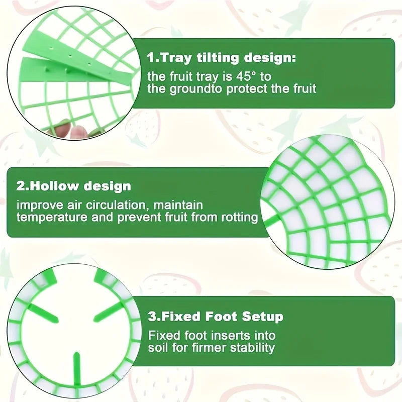 12pcs Green Strawberry Planting Rack, 3 Sturdy Legs Stand Planter Pot