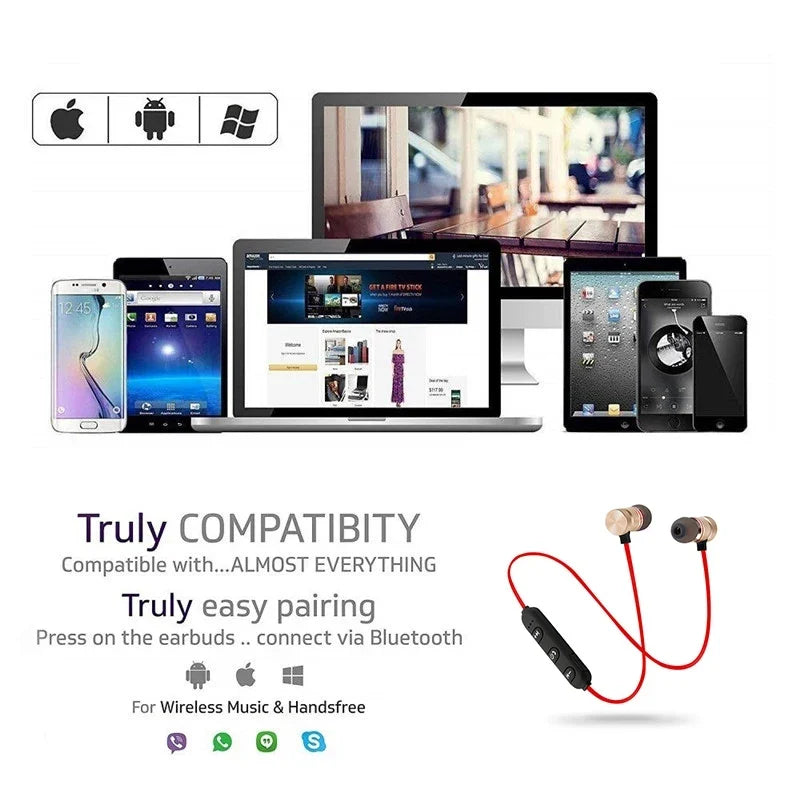 1/2/3/4pcs Bluetooth Earphone Sports Neckband Magnetic Wireless