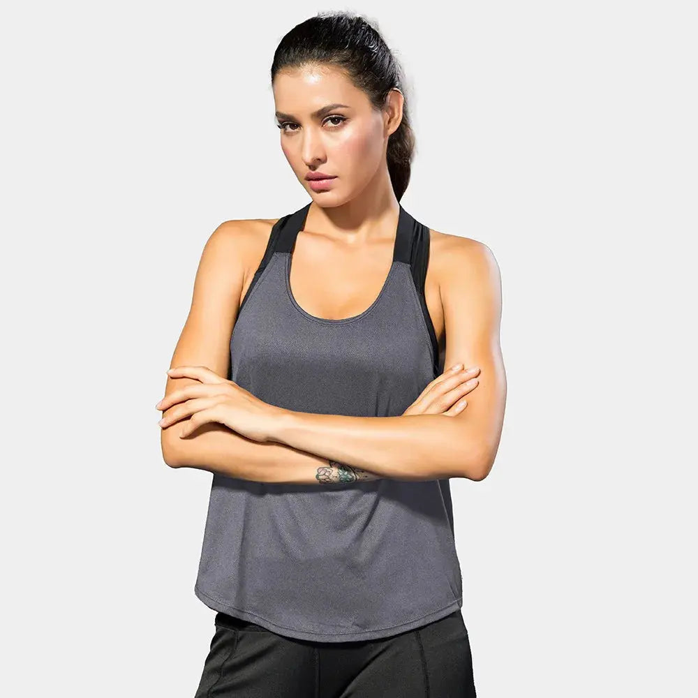 Breathable Black Tank Tops for Running & Yoga