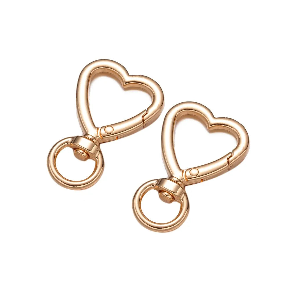 5Pcs Heart Shape Rotation Alloy Lobster Spring Clasps Openable Key Ring  Hook Carabiner Connector Dog Chain Buckles DIY Jewelry