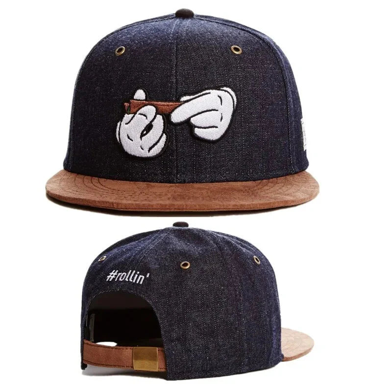 Gorra Ajustable de Béisbol con Visera Plana – Diseño Mano Calavera