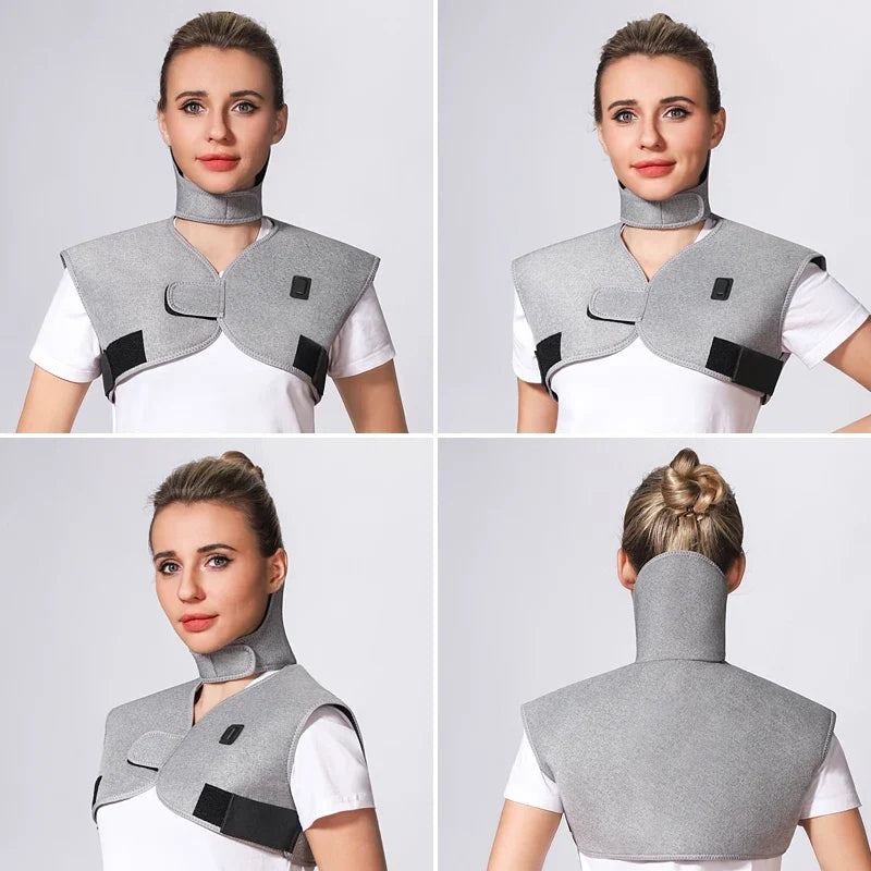 Red Light Shoulder Back Support Heated Massage Vest Winter Warmth Relieves Muscle Relaxation Relief Pain Shoulder Care