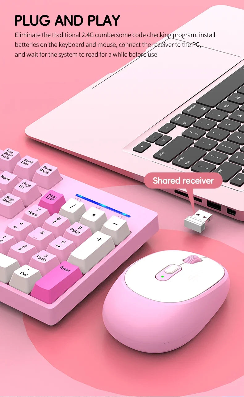Shipadoo Wireless Gaming Keyboard and Mouse Combo for Laptop, Desktop, and Office Use