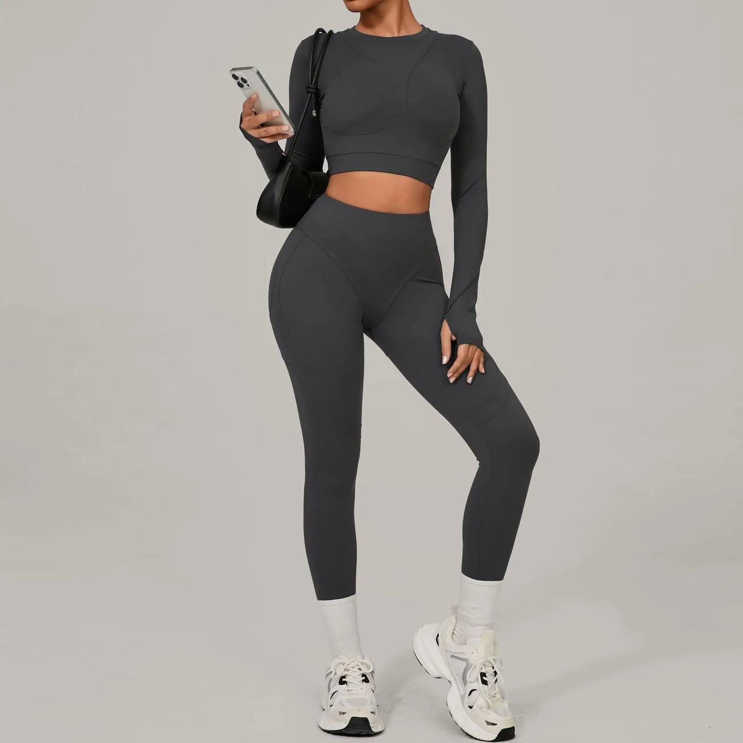 Traje deportivo de yoga sin costuras de cintura alta XP160