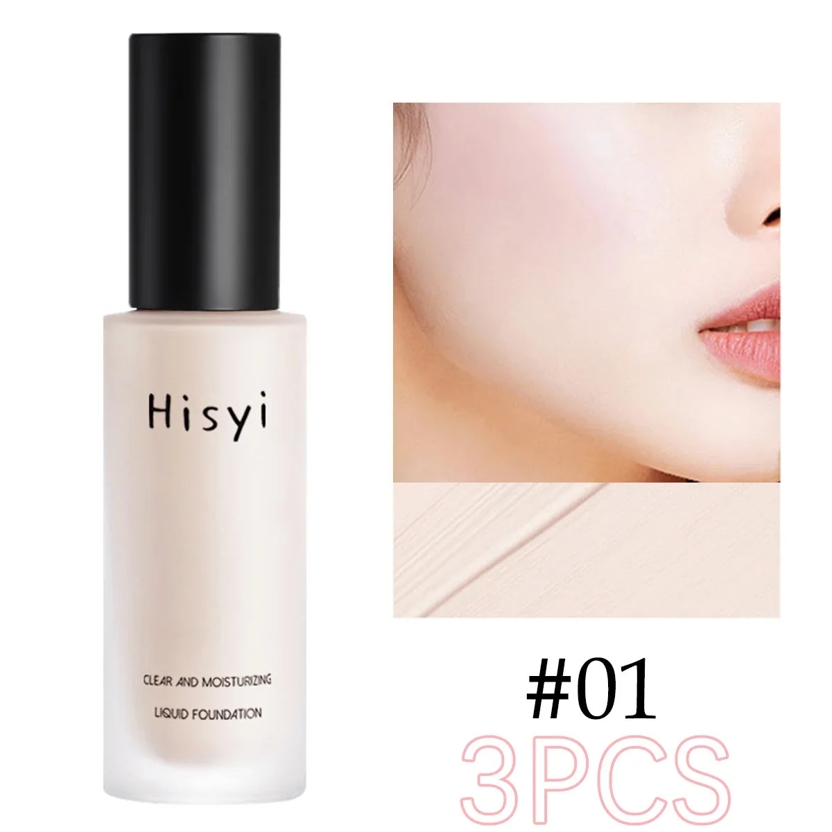 Liquid foundation naturally covers flaws without sticking powder, plain face cream, transparent foundation, conceals blemishes