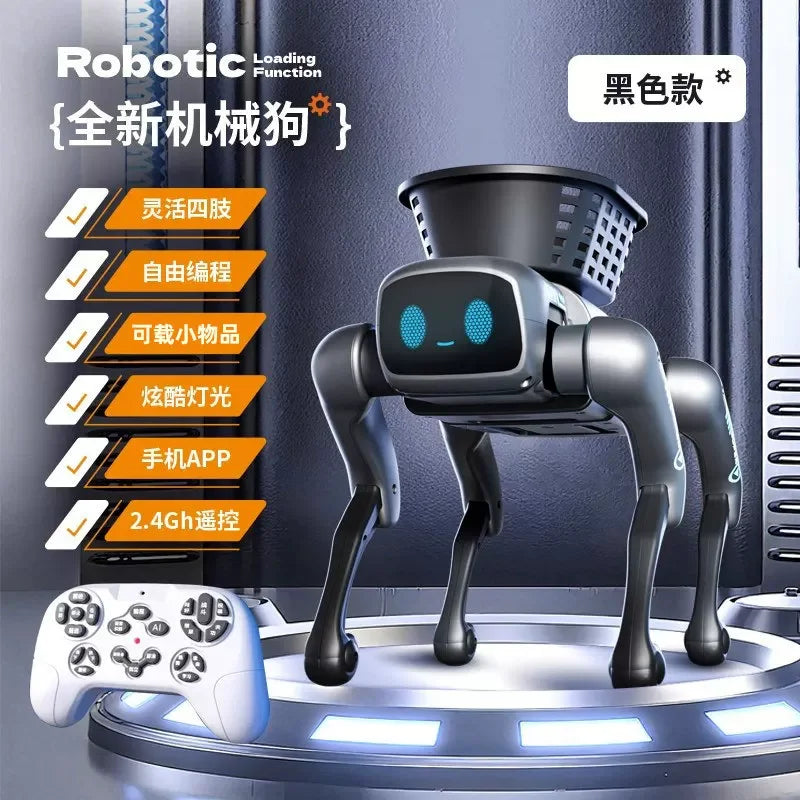 2026 New Ai Intelligent Smart Robot Dog Remote Control Toy Programmable With Loading Basket For Boys Birthday Festival Gift