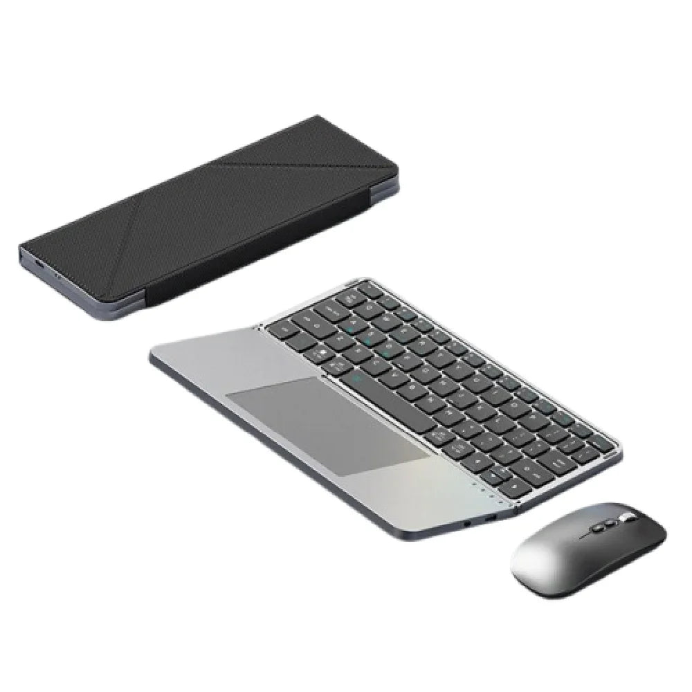 Bluetooth 5.3 Wireless Bluetooth Keyboard Portable Detachable Foldable Keyboard Universal with Touchpad Mini Foldable Keypad