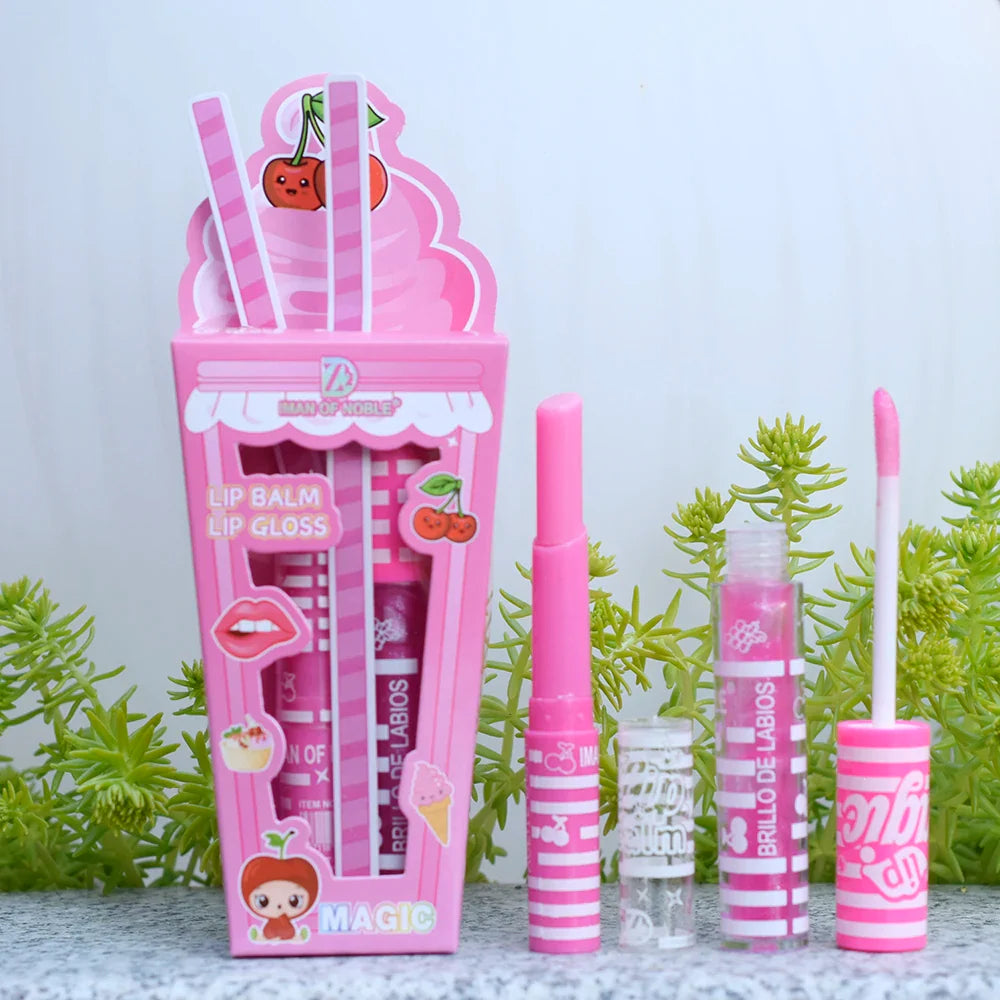 GLORY CARROT Lip Balm + Gloss Set