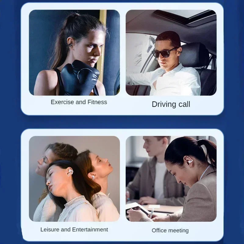 T75 Bluetooth headset 5.3 wireless bone conduction headset clip-on music sports game headset apply to smartphones