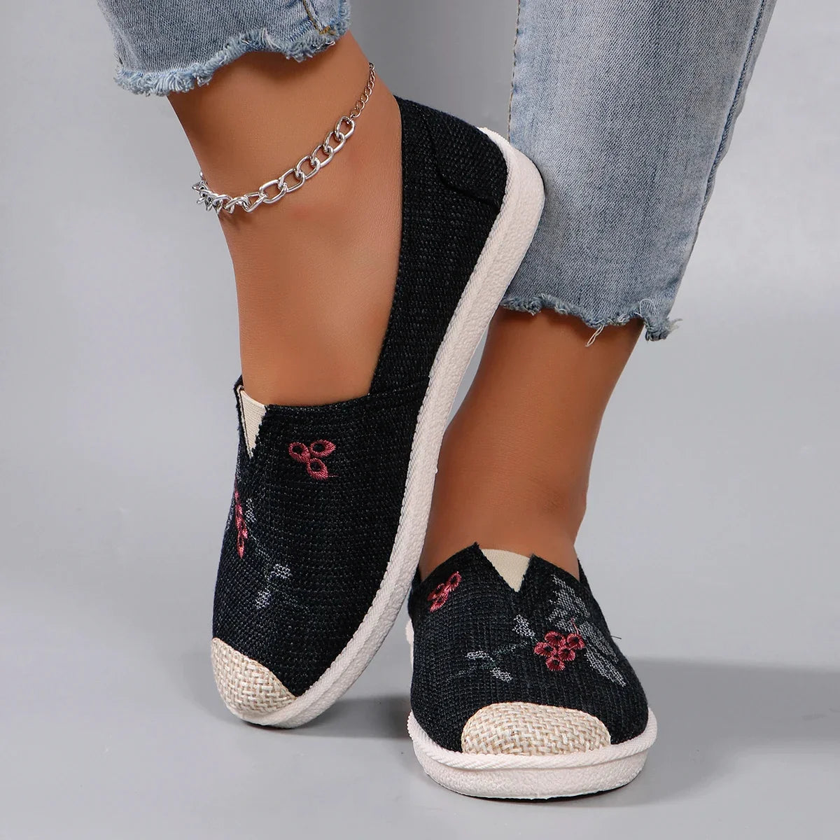Spring new women's sports shoes, fashionable, breathable, lightweight, non-slip, wear-resistant, casual sports shoes, flat shoes