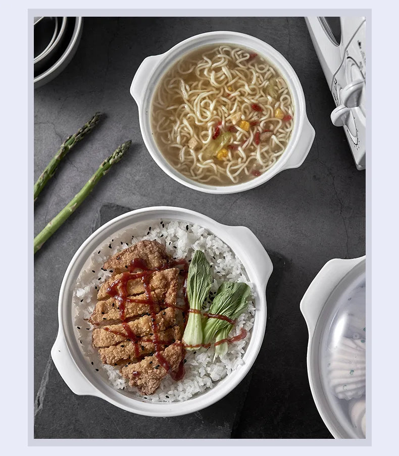 Microwave Oven Special Box Heated Soup Pot Rice Steamed Hot Steamed Buns with Lid Eco-friendly Food Grade Kitchen Tool