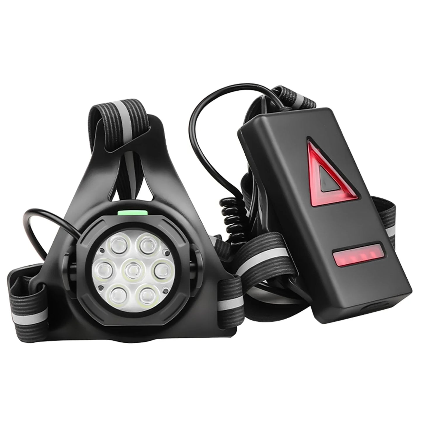 LED Chest Front Multi-Lamp Red Warning USB Rechargeable Night Running Light Triangle Reflective Strap Back Light Backpack Light