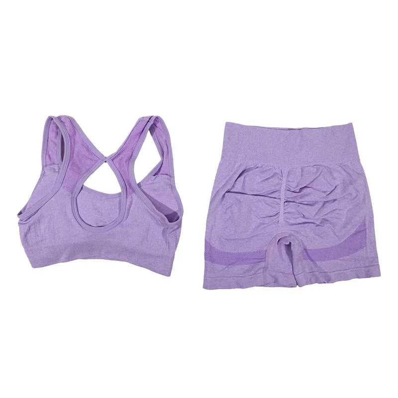 Conjunto de entrenamiento de shorts y traje de yoga para mujer