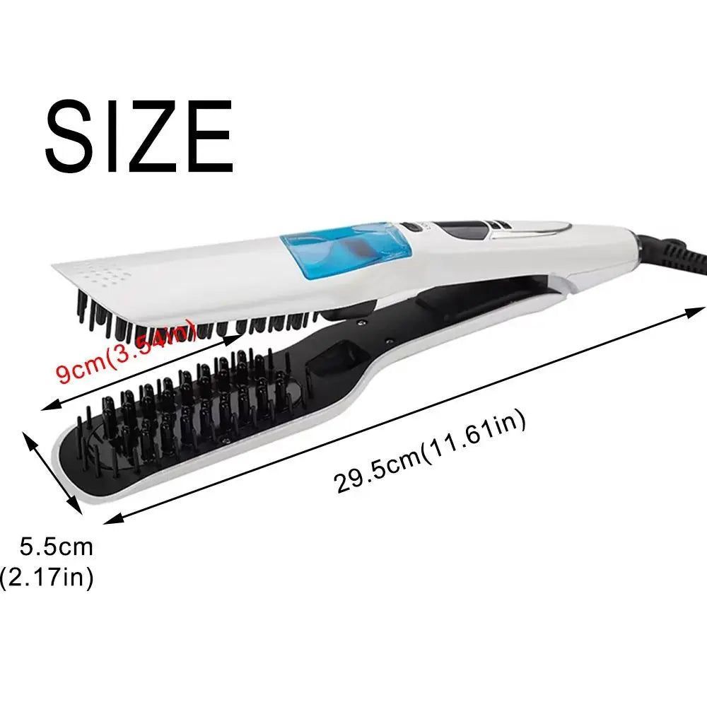 LCD Display Steam Hair Straightener PTC Heated Scalable Hair Straightener Brush Frizz-Free Fast Heating