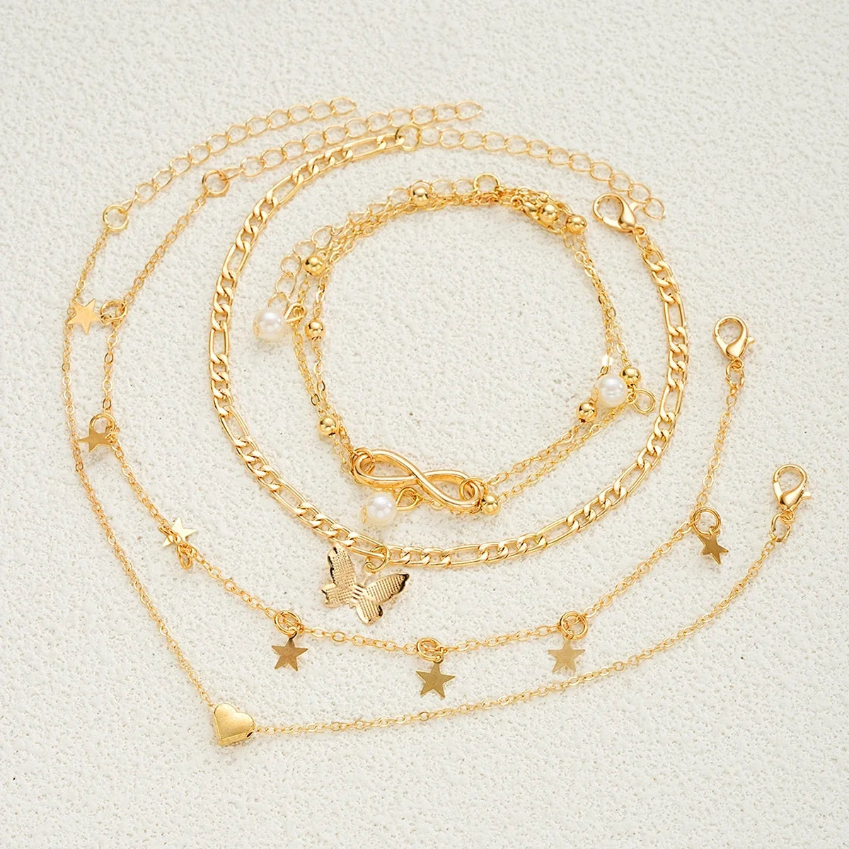 83pcs Elegant Pearl Geometric Earrings Necklace Bracelet Ring Jewelry