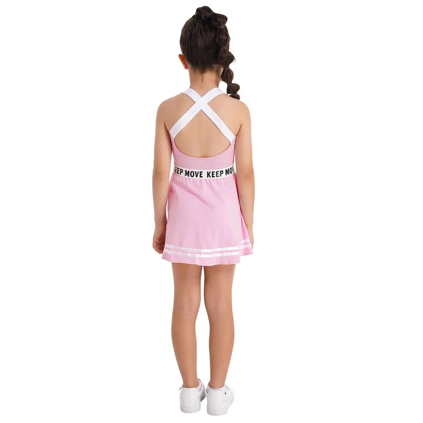 Girls' Sleeveless Tennis Dress with Shorts