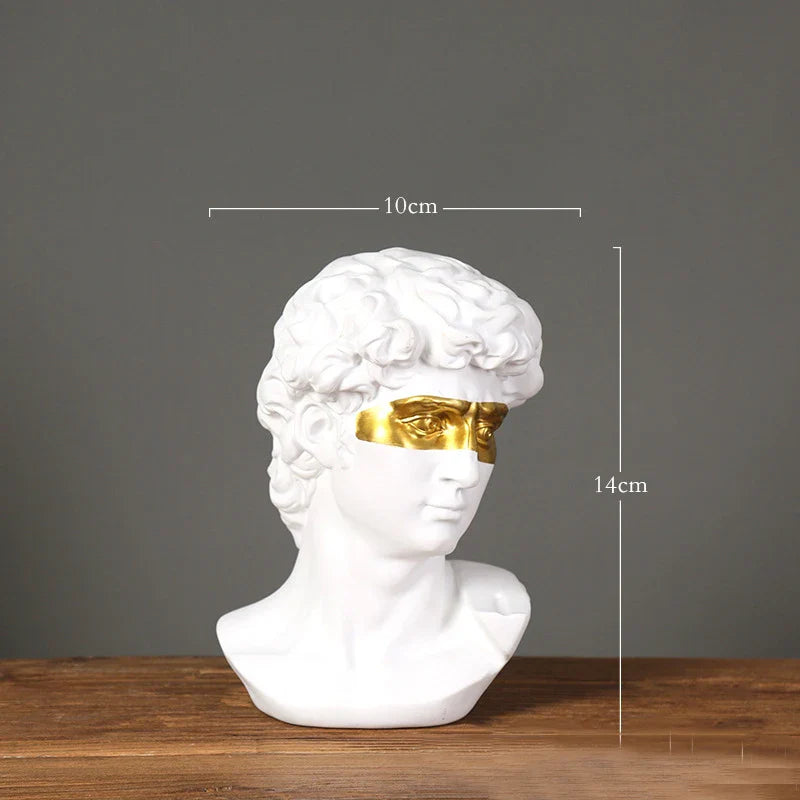 European Home Decoration David Head ResinStatues Statues Home Decor  Modern Abstract Art  Bust Sculpture Art Sketch Practice